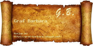 Graf Barbara névjegykártya